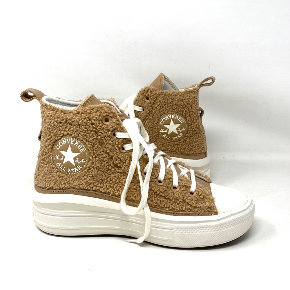 Converse Chuck Taylor Move Platform High Top Сream Sherpa Women Sneakers A04259C - Picture 5 of 9